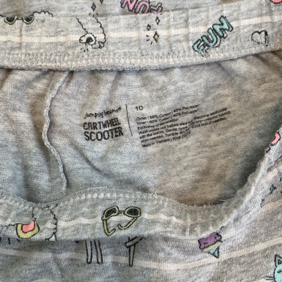 Jumping Beans Gray Comic Unicorn, Llama, Ice Cream Print Scooter Skirt / Skort - Picture 4 of 5